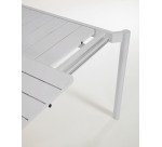 Table extensible d'extérieur Zaltana en aluminium finition gris clair 180 (240) x 100 cm