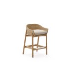 Tabouret Galea en bois de teck et rotin synthétique 75 cm