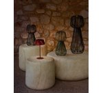 Lampe de table solaire Reiba en métal vert