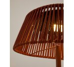 Lampadaire solaire d’extérieur Aldet en corde chinée terracotta et pied en métal terracotta Ø 46 cm