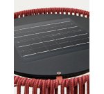 Lampadaire solaire d’extérieur Aldet en corde chinée terracotta et pied en métal terracotta Ø 46 cm