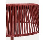 Lampadaire solaire d’extérieur Aldet en corde chinée terracotta et pied en métal terracotta Ø 46 cm