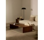 Lampadaire Sayra en marbre noir et métal peint noir