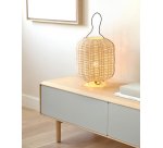 Meuble TV Anielle 2 portes en bois massif et placage de frêne 180 x 41 cm