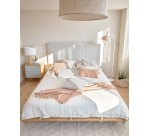 Table de chevet Anielle en bois massif et placage de frêne 50 x 58,4 cm