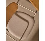 Chaise Meli en placage de frêne avec assise en chenille beige et structure en métal beige