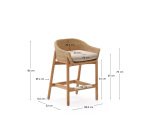 Tabouret Galea en bois de teck et rotin synthétique 65 cm