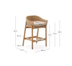 Tabouret Galea en bois de teck et rotin synthétique 75 cm