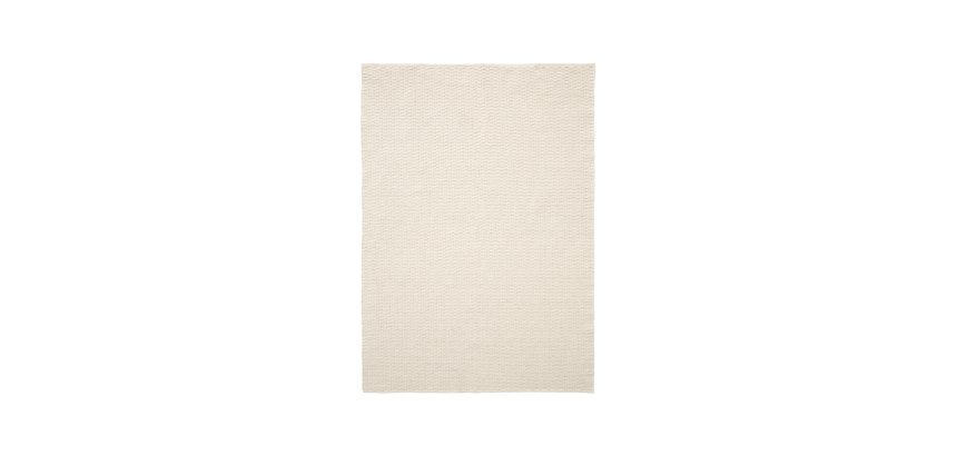 Tapis Mascarell de coton et polyester blanc 160 x 230 cm