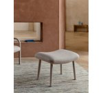 Repose-pieds Inari beige et acier finition peinte beige 60 x 50 cm FSC Mix Credit