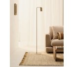 Manie metal floor lamp with beige textured finish