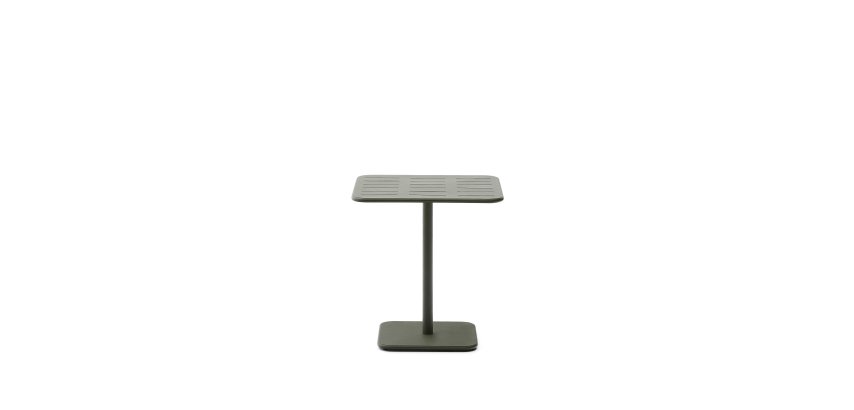 DE_Table d’extérieur Brai en acier galvanisé vert 70 x 70 cm