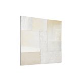 Tableau abstrait Pineda blanc 95 x 95 cm
