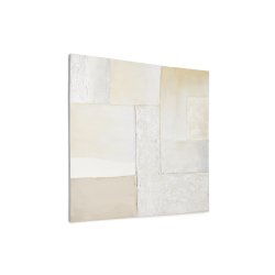 Tableau abstrait Pineda blanc 95 x 95 cm