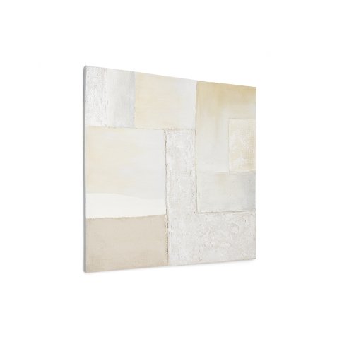 Tableau abstrait Pineda blanc 95 x 95 cm