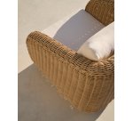 Fauteuil Meria en rotin synthétique et pieds en bois d’acacia