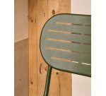 Chaise d’extérieur empilable Brai en acier galvanisé vert