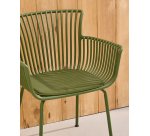 Chaise d’extérieur Surpika avec pieds en acier vert