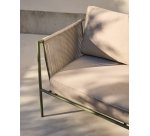 Canapé 2 places d’extérieur Zivia en corde écrue et acier galvanisé vert 178 cm