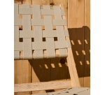 Folding armchair Chabeli in acacia wood and cream rope