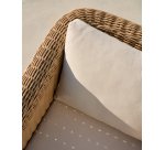 Fauteuil Meria en rotin synthétique et pieds en bois d’acacia