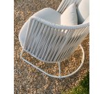 Saconca outdoor armchair in rope cord and grey galvanised steel
