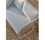 Canapé 3 places d’extérieur Saconca en corde et acier galvanisé gris 189 cm