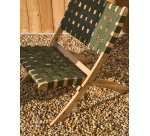 Fauteuil pliable Chabeli bois d'acacia et corde verte