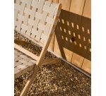 Folding armchair Chabeli in acacia wood and cream rope