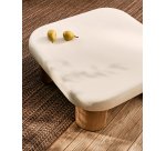 Table basse Labra en ciment et bois d’acacia 80  x80 cm