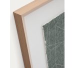Tableau abstrait Durkan en papier recyclé vert 100 x 70 cm