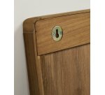 Espejo Shamel de madera maciza de teca con acabado nogal 45 x 70 cm