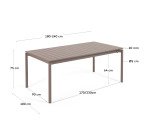 Mesa extensible de exterior Zaltana de aluminio con acabado marrón mate 180 (240) x 100 cm