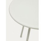 Mesa redonda de exterior Montjoi de acero con acabado blanco Ø 70 cm
