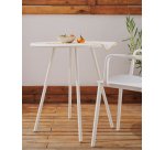 Mesa redonda de exterior Montjoi de acero con acabado blanco Ø 70 cm