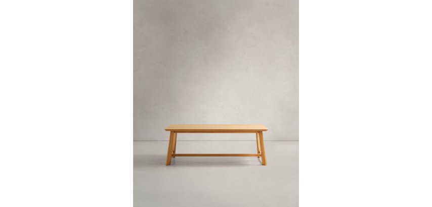 Tabelle Idun aus Furnier und Eichenholz mit natürlicher 220 x 100 cm Finish