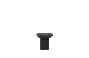 Ovak side table in solid acacia wood with black finish FSC 100% Ø50cm