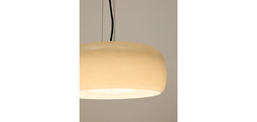 Plafonnier Reig en verre gris clair Ø 38 cm