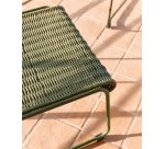 Repose-pieds Maurina en acier galvanisé vert et corde verte 58 x 52,5 cm