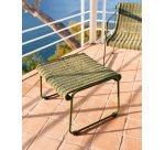 Repose-pieds Maurina en acier galvanisé vert et corde verte 58 x 52,5 cm