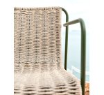 Tabouret Maurina en acier galvanisé vert et corde écrue et grise 64,5 cm