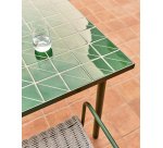 Table d’extérieur Maurina en acier galvanisé vert et céramique verte 182 x 91 cm