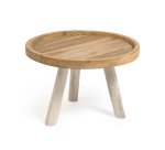 Table basse Glenda en bois massif de teck Ø 55 cm