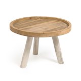 Table basse Glenda en bois massif de teck Ø 55 cm