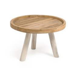 Glenda round solid teak wood coffee table, Ø 55 cm