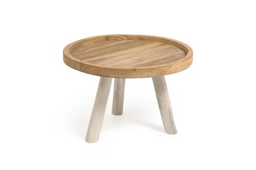 Table basse Glenda en bois massif de teck Ø 55 cm
