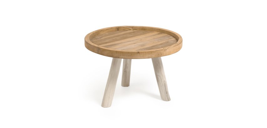 Glenda round solid teak wood coffee table, Ø 55 cm
