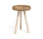 Table d'appoint ronde Glenda en bois massif de teck Ø 35 cm