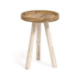 Table d'appoint ronde Glenda en bois massif de teck Ø 35 cm