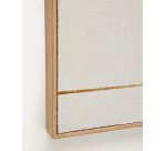 Cuadro abstracto Salin con raya vertical de lino beige  80 x 100 cm